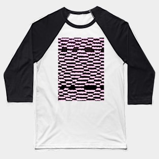 Pink and black doodle pattern drawing art Baseball T-Shirt